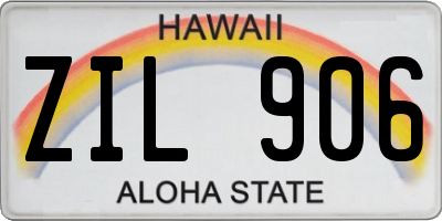 HI license plate ZIL906