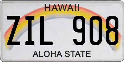 HI license plate ZIL908