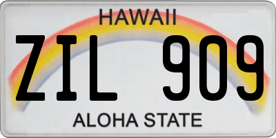 HI license plate ZIL909