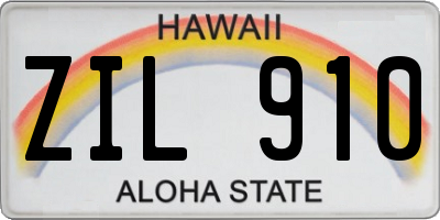 HI license plate ZIL910