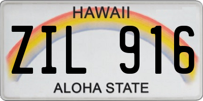 HI license plate ZIL916