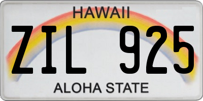 HI license plate ZIL925