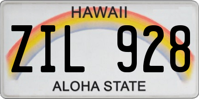 HI license plate ZIL928