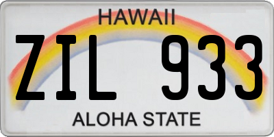 HI license plate ZIL933