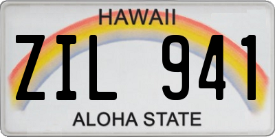 HI license plate ZIL941