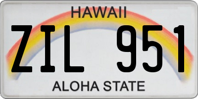 HI license plate ZIL951