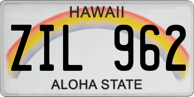 HI license plate ZIL962