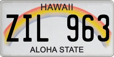 HI license plate ZIL963