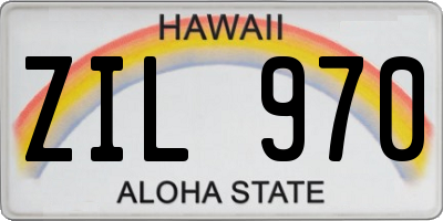 HI license plate ZIL970