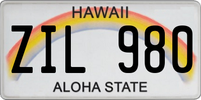 HI license plate ZIL980