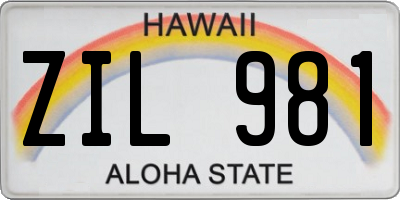 HI license plate ZIL981