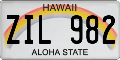 HI license plate ZIL982
