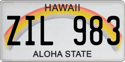 HI license plate ZIL983