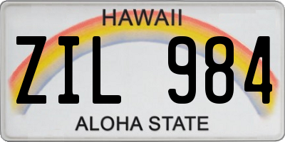 HI license plate ZIL984