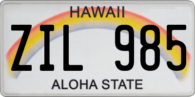 HI license plate ZIL985