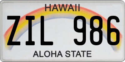 HI license plate ZIL986