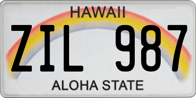 HI license plate ZIL987