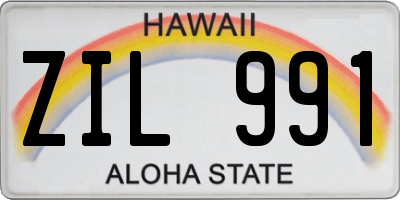HI license plate ZIL991