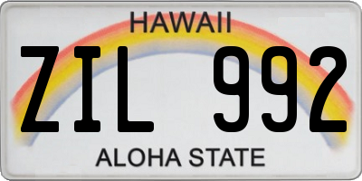 HI license plate ZIL992