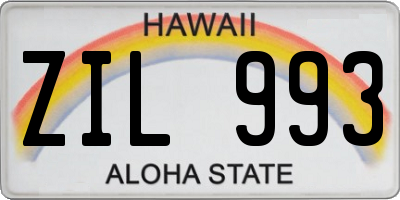 HI license plate ZIL993