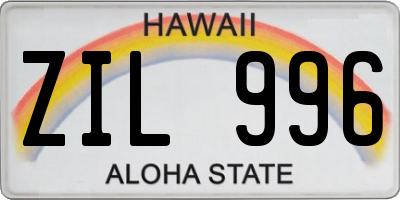 HI license plate ZIL996
