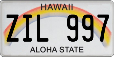HI license plate ZIL997