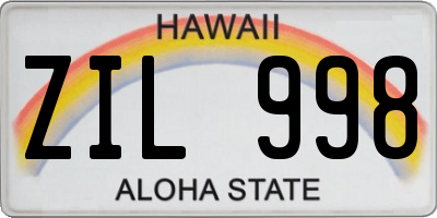 HI license plate ZIL998