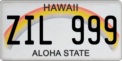 HI license plate ZIL999