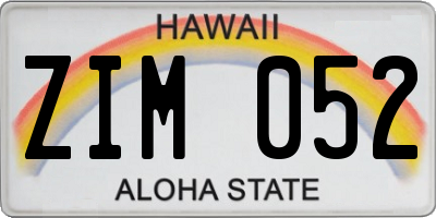 HI license plate ZIM052