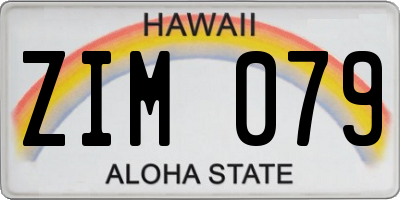 HI license plate ZIM079