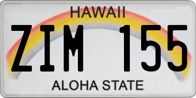 HI license plate ZIM155