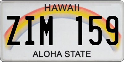 HI license plate ZIM159