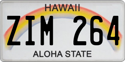 HI license plate ZIM264