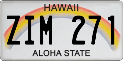 HI license plate ZIM271