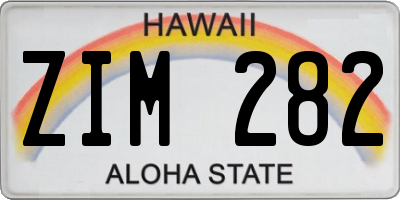HI license plate ZIM282