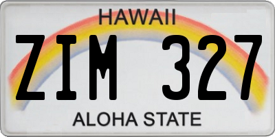 HI license plate ZIM327