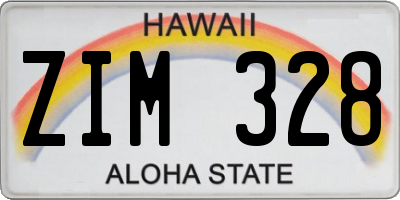 HI license plate ZIM328