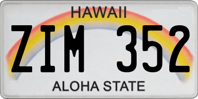 HI license plate ZIM352