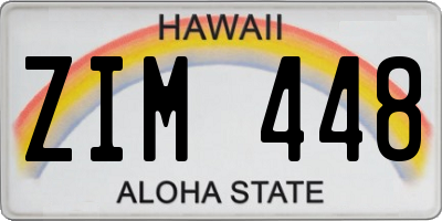 HI license plate ZIM448