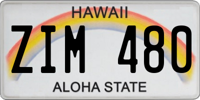 HI license plate ZIM480