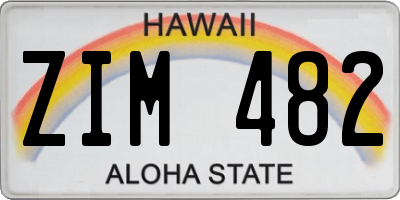 HI license plate ZIM482