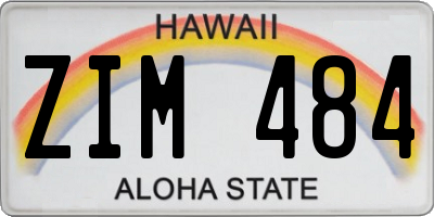 HI license plate ZIM484