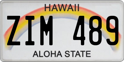 HI license plate ZIM489