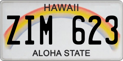HI license plate ZIM623