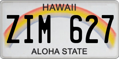 HI license plate ZIM627