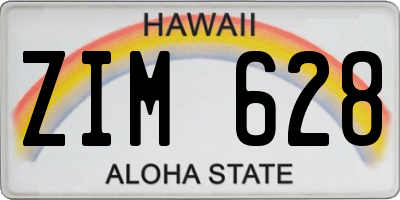 HI license plate ZIM628