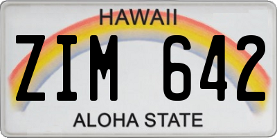 HI license plate ZIM642
