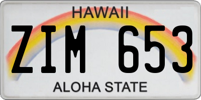 HI license plate ZIM653