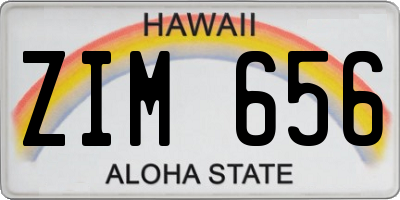 HI license plate ZIM656