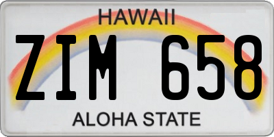 HI license plate ZIM658